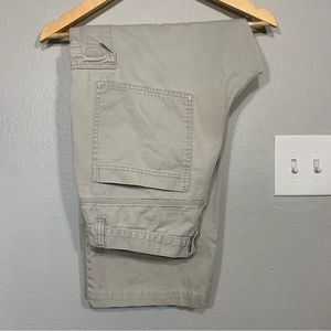 Vintage Y2K‎ Utility Beige Wide Leg Baggy Convertible Cargo Pants Size 34x30